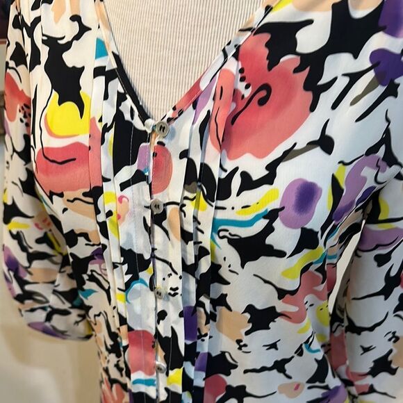 Yumi Kim Floral Multicolor Tiered Women's Top Size Medium - Picture 3 of 14